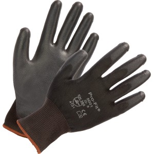 Guanti da montaggio taglia 8, tessuto in nylon con rivestimento in PU, per lavori di precisione.