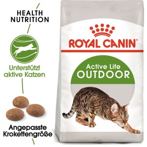 Royal Canin Outdoor cibo per gatti, 4kg di alimento secco per gatti attivi all'aperto.