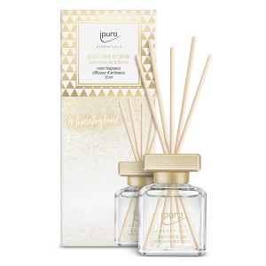 Ipuro Parfum d'ambiance Essentials Time To Glow, 50 ml, Or. Set de parfum d'ambiance avec bâtonnets et flacon.