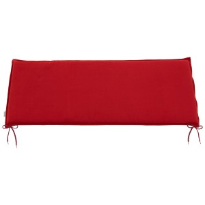 Cuscino rosso per panca a 2 posti, 46x120cm, con lacci per mobili da giardino.