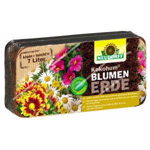 Briquette de terreau pour fleurs Kokohum, 600g, terre de coco compressée pour fleurs et graines.