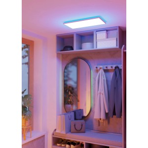 Plafoniera LED Eglo Connect-Z Rovito-Z, 30x30cm, bianca, con funzione RGB.