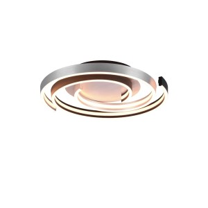 Plafonnier LED moderne Trio Caya, aluminium brossé, Ø 50 cm, dimmable.