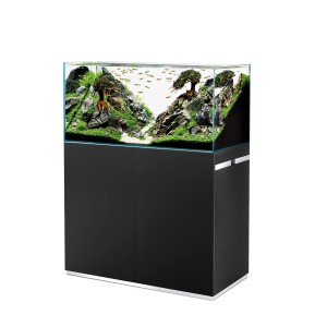 Oase Aquarium-Set ScaperLine 100 Noir, 250 l, avec meuble et design aquascape.