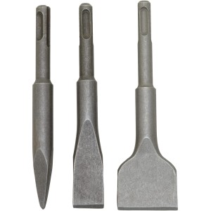 Set scalpelli LUX Comfort SDS-Plus, 3 pezzi: Scalpello a punta, piatto e a spatola per martello perforatore.