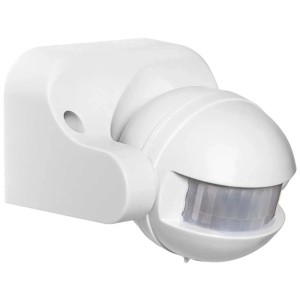 Rilevatore di movimento bianco Steffen Globe IR 180° per esterni.