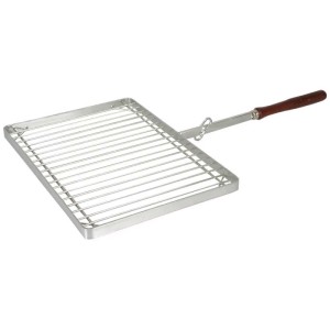 Griglia Nouvel con braccio girevole, 46x32,5 cm, in acciaio inox con manico in legno. Utensile per grigliate deliziose.
