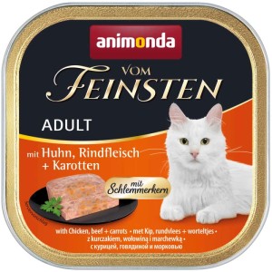 Vom Feinsten Katzen-Nassfutter Adult mit Huhn, Rind und Karotten, 32 x 100g