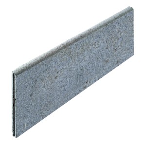 Bordure de pelouse en béton gris, arrondie, 30x100x5 cm, pour une délimitation nette.