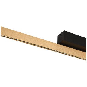 Suspension LED moderne noire et aspect cuivre, 43W, idéale comme plafonnier.