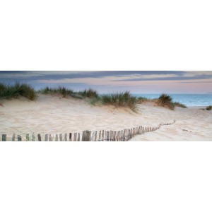 Quadro su tela: paesaggio di dune con sentiero sulla spiaggia, 30x97 cm. Immagine decorativa per spazi abitativi.