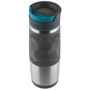 Contigo Thermobecher Transit, nero-turchese, 470ml, a prova di perdite e isolante.