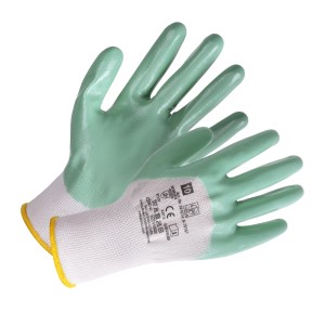 Gants en nitrile LUX verts, taille 10, pour les tâches ménagères et d'atelier.