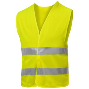 Gelbe Gebol Warnschutzweste Basic mit Reflektionsstreifen für hohe Sichtbarkeit.
