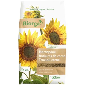 Hauert Biorga Hornspäne 1 kg: Bio-Dünger für gesundes Pflanzenwachstum mit Langzeitwirkung.
