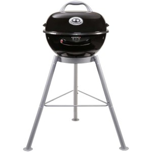 Grill elettrico Outdoorchef Chelsea 420 E, montato, nero con telaio argento.