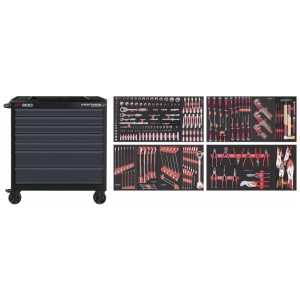 Servante d'atelier Kraftwerk BT900 avec assortiment d'outils 272 pièces en anthracite. Chariot à outils avec tiroirs.