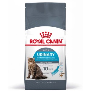 Royal Canin Urinary Care cibo secco per gatti 0,4 kg. Confezione grigia con gatto tabby, supporta la salute urinaria.