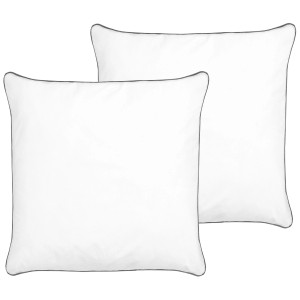 Set di 2 cuscini Pelister, 80x80 cm, basso, in microfibra, ideale per chi dorme sulla pancia e allergici.