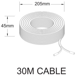 Cavo Schönenberger 24V, 30m, nero, per sistemi di illuminazione esterna, arrotolato.