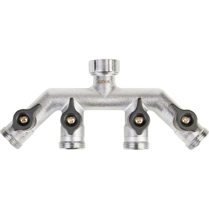 Geka® plus Vanne à quatre voies laiton chromé FI G3/4 4 x FE G3/4