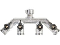 Geka® plus Vierwegeventil Messing verchromt IG G3/4 4 x AG G3/4