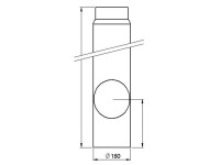 Firefix Rauchrohr gemufft mit Reinigungstür Schwarz Ø 150 mm