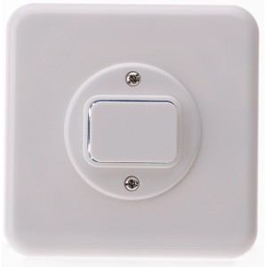 Pulsante bianco da incasso Basico Hager per scatole da incasso.