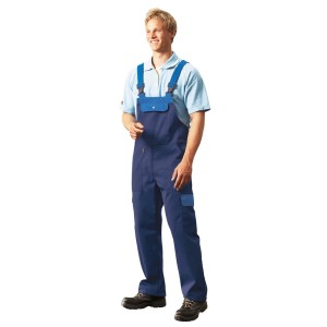 Salopette Classic blu scuro taglia 56 con dettagli blu fiordaliso, parte dell'abbigliamento da lavoro OBI.