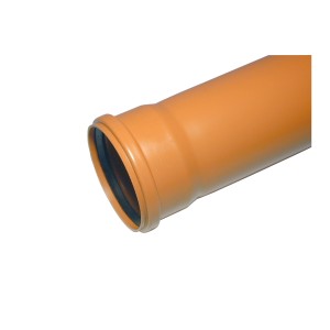 Tubo di scarico sotterraneo arancione Marley DN 125 (2 m) in PVC rigido.