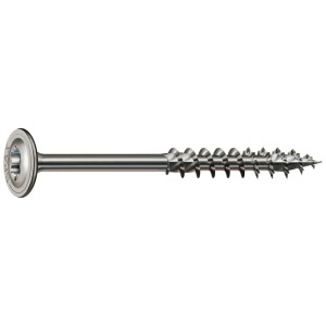 Vite a testa svasata Spax Hi.Force, acciaio inox A2, 8x160 mm per legno da esterno.