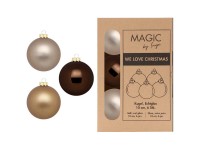 Baumschmuck-Set Glaskugeln Braun / Gold Ø 10 cm / 6 Stk.