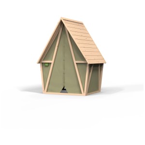 Cabane de jeux en bois verte Exit Yuki 100, une tente de jeux pour les enfants à partir de 2 ans.