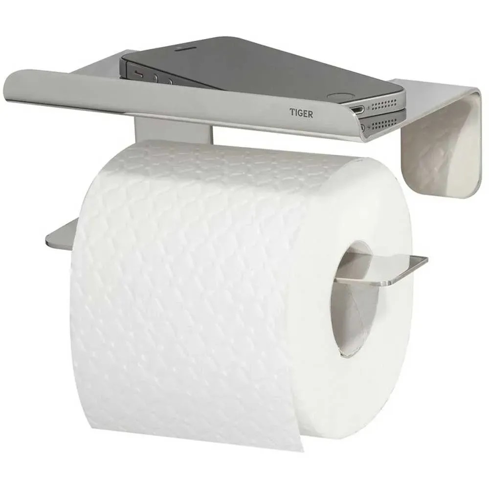 Tiger Colar Portarotolo Acciaio Inox Con Mensola - Accessorio Bagno