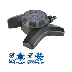 Arroseur multifonction LUX avec 8 contours d'arrosage pour un arrosage uniforme du jardin.