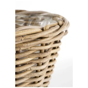 Dettaglio: Cesto rotondo grigio Mica Decorations Marcia (Ø 29 cm) in rattan, ideale come vaso di fiori.