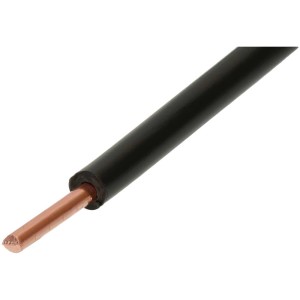 Cavo T nero H07V-U 1 x 1,5 mm², rotolo da 20 m per installazioni elettriche.