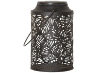 Star Trading LED-Solarlaterne Leafy Warmweiss Schwarz Höhe 17 cm / Ø 11,5 cm