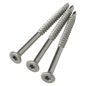 Vis en acier inoxydable 4,5x60 mm avec pointe de perçage pour terrasse, 3 pièces