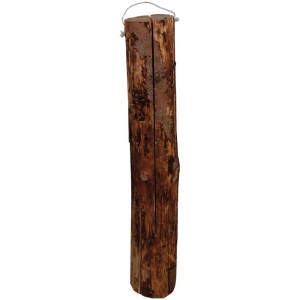 Torche suédoise en bois, env. 100cm de haut, avec poignée en corde de jute.