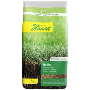 Hauert Ha-Ras Semences et engrais d'automne, sac de 5 kg pour l'entretien du gazon.