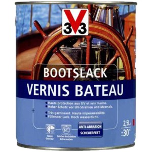 Barattolo di vernice per barche lucida color ambra, 2,5 l, per barche e yacht.