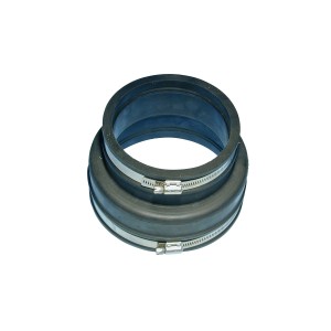 Transizione Marley Multiflex DN 110/125 - DN 144/160 per tubi HT, gomma con fascette metalliche.