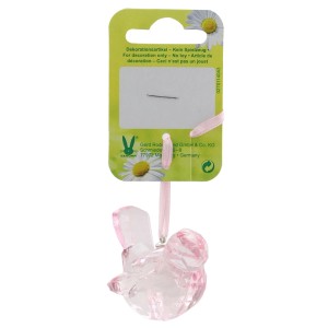 Decorazione pasquale: uccellino rosa in acrilico (5 cm) come decorazione primaverile da appendere.