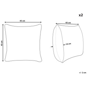 Beliani Cuscini da giardino Campei in poliestere rosa 45 x 45 cm / set da 2