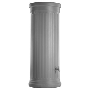 Serbatoio acqua piovana Garantia 500 l, grigio pietra, design a colonna con rubinetto.