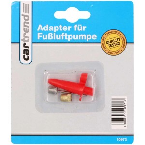 Kit d'adaptateurs Cartrend pour pompe à pied, 3 valves pour pneus, ballons et matelas pneumatiques.