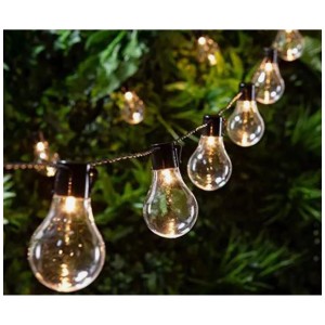 Guirlande lumineuse LED à piles avec 10 ampoules claires pour l'extérieur.