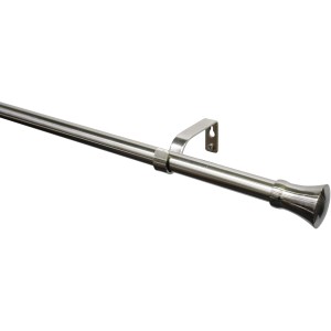 Set di aste per tende Gardinia in metallo cono, effetto acciaio inox, estensibile 190-340cm.