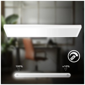 Plafonnier LED blanc Briloner Kada avec fonction de variation et télécommande.